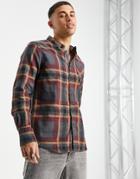 Brave Soul Long Sleeve Check Shirt In Charcoal-grey
