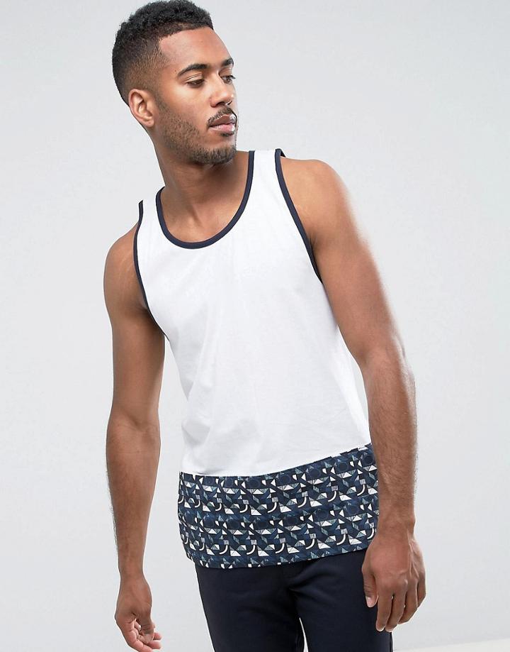 Bellfield Cut & Sew Panel Tank - White