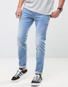 Firetrap Skinny Jeans In Light Wash Denim - Blue