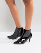 Miss Selfridge Kitten Heel Ankle Boot - Black