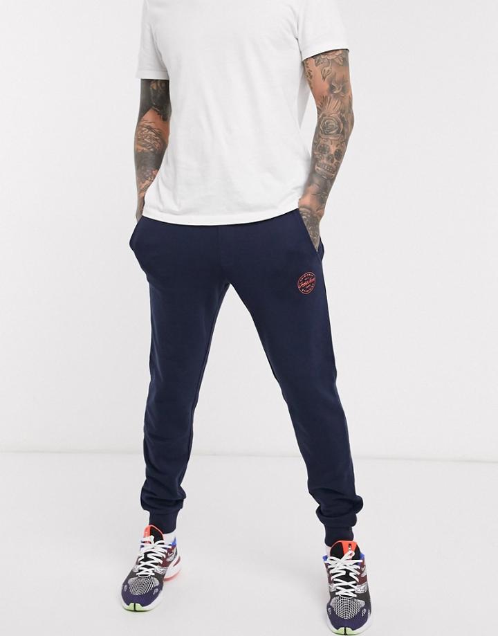 Jack & Jones Originals Badge Logo Sweat Sweatpants In Navy