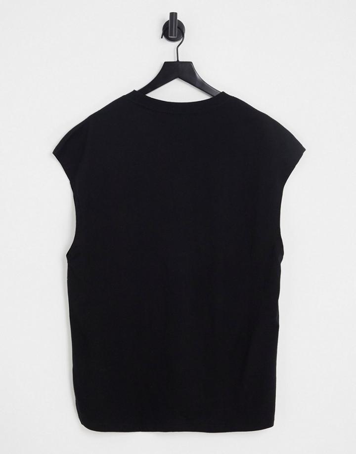 Bershka Worker Oversized Tank Top In Black