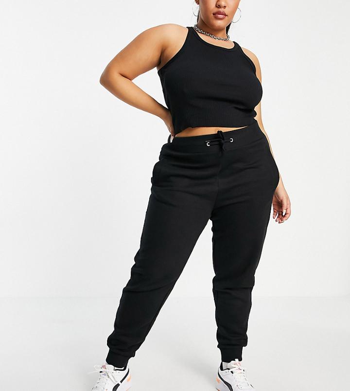 Simply Be Slim Sweatpants In Black