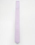 Asos Slim Tie In Textured Lilac - Purple