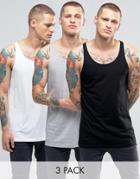 Asos Relaxed Longline Tank 3 Pack