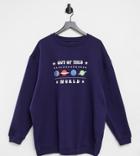 Daisy Street Plus Relaxed Sweatshirt With Out Of This World Print-navy