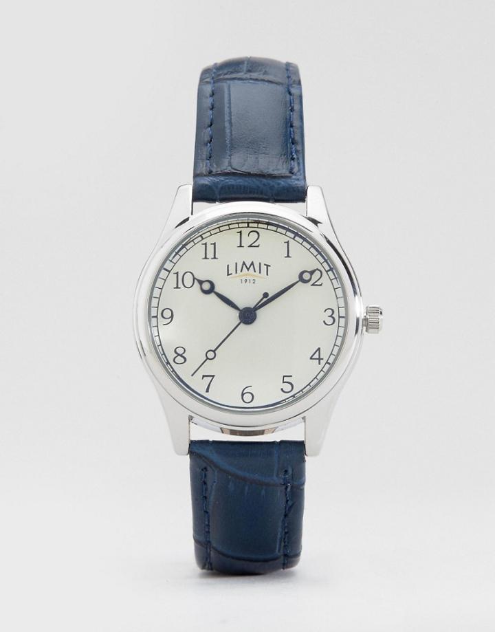Limit Navy Croc Strap Watch - Navy