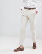 Moss London Skinny Suit Trousers In Stone - Stone