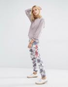 Billabong Joggers With Drawstring Waist And Palm Print - Gray