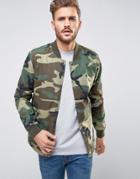 Only & Sons Bomber In Camo - Green