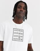 Allsaints T-shirt With Text Cube Print In White