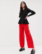 Only Roma Wide Leg Pants - Red