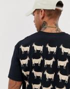 New Love Club Goat Back Print T-shirt In Oversized - Black