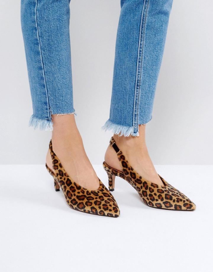 Asos Swift Slingback Kitten Heels - Beige
