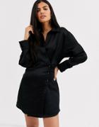 & Other Stories Side Button Blazer Dress In Black