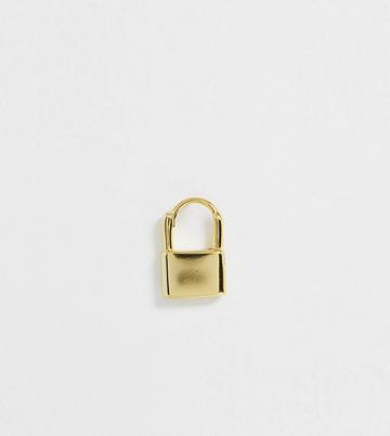 Galleria Armadoro Gold Plated Padlock Single Earring - Gold