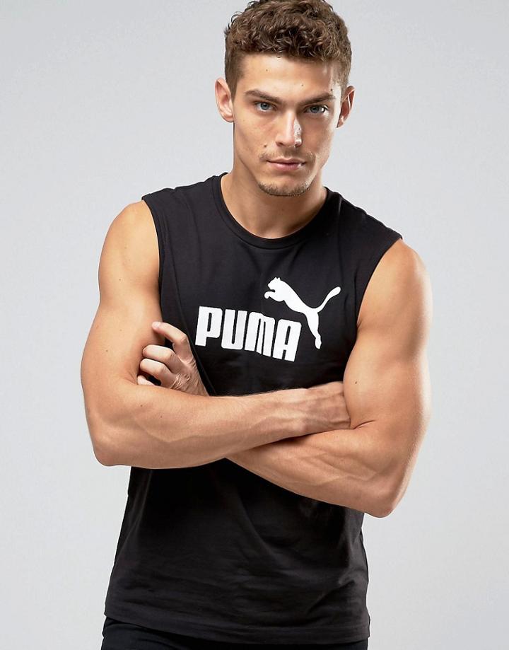 Puma Logo Tank In Black 83185301 - Black