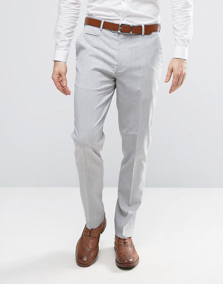 Asos Slim Pant In Pale Gray - Gray