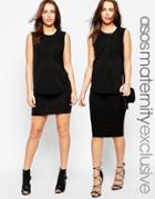 Asos Maternity Jersey Skirt 2 Pack In Mini And Midi Length - Black