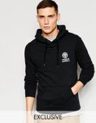 Franklin & Marshall Over Head Hoodie With Back Print Exclusive To Asos - Black