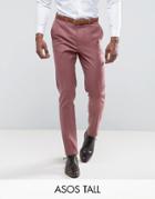 Asos Tall Wedding 100% Merino Wool Skinny Pant - Pink