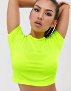 Asos 4505 Short Sleeve Top In Neon - Yellow