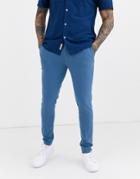 Asos Design Super Skinny Smart Pants In Petrol Blue