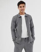 Jack & Jones Premium Smart Worker Jacket In Herringbone - Gray