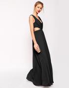 Asos Side Cut Out Maxi Dress - Black