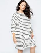 Asos Curve T-shirt Dress In Natural Stripe - Multi