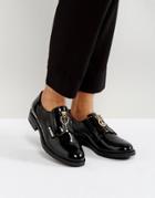Love Moschino Flat Zip Front Shoe - Black