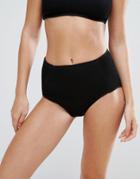 Weekday Textured High Waisted Bikini Bottom - Black