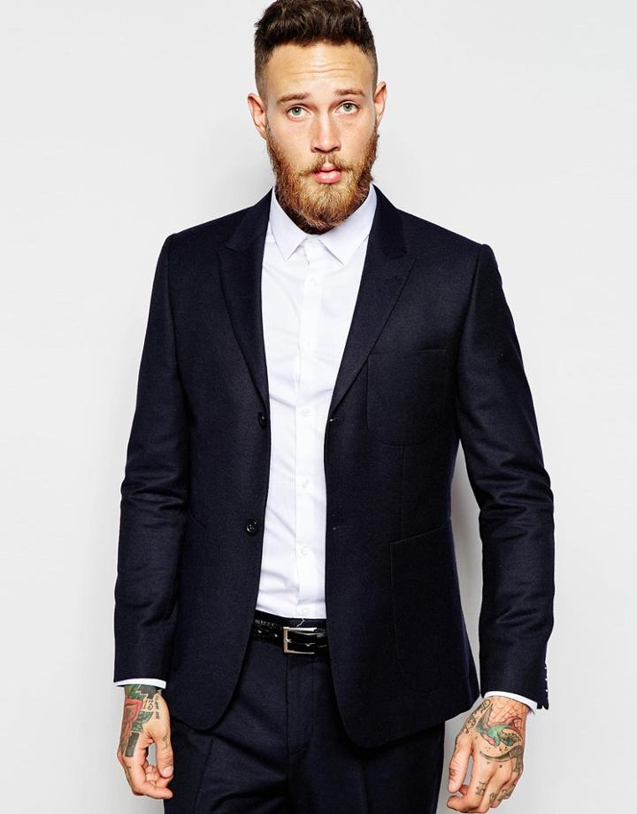 Asos Slim Suit Jacket - Navy