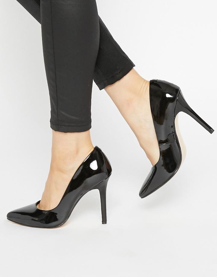 Faith Callaways Black Patent Heeled Pumps - Black