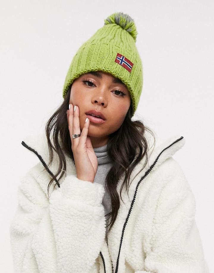 Napapijri Semiury Bobble Beanie In Green