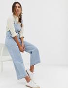 Asos Design Denim Utility Overall In Lightwash-blue