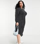 Simply Be Jersey Midi Dress In Heart Print-multi