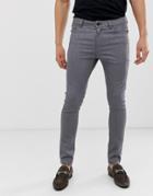 Asos Design Super Skinny Ankle Grazer Smart Jeans In Gray - Gray