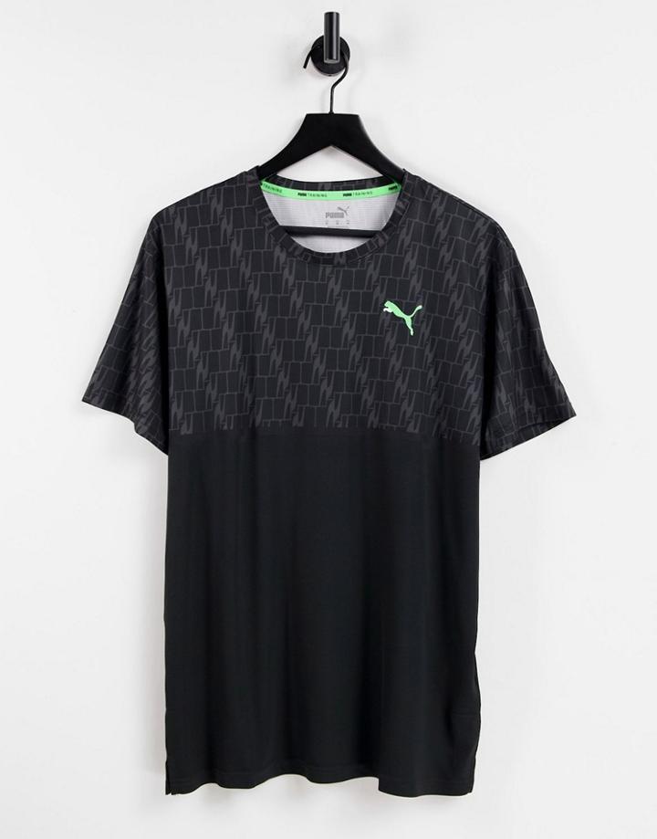 Puma Training Graphic Logo T-shirt In Black