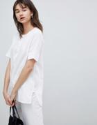 Selected Blouse With Sleeve Turn Up - White