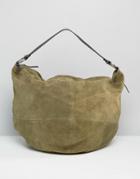 Asos Oversized Suede Slouch Bag - Green