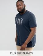 Tommy Hilfiger Plus Kent T-shirt Ny Flower Logo Regular Fit In Navy - Navy