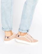 Faith Nude Lace Up Sneakers - Beige