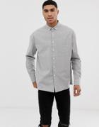 Asos Design Oversized Oxford Shirt In Gray - Gray