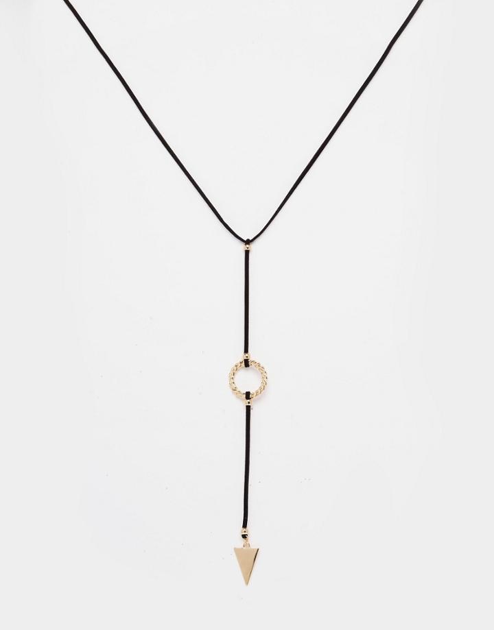 Asos Western Cord Bolo Necklace - Black