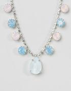 Krystal Swarovski Crystal Pear Drop Necklace - Pink