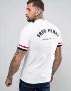 Fred Perry Zip Neck Pique T-shirt Back Logo In White - White