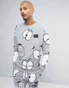 Cheats & Thieves Look Out All Over Print Sweater - Gray