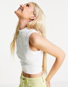 Brave Soul Breeze High Neck Crop Top-white