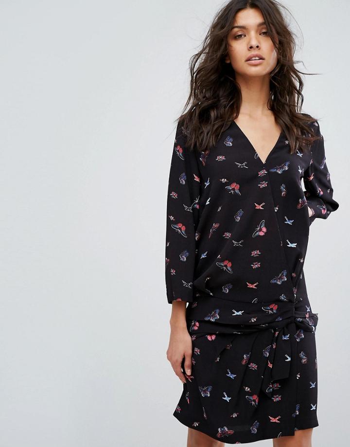 Ba & Sh Butterfly Tie Up Dress - Black